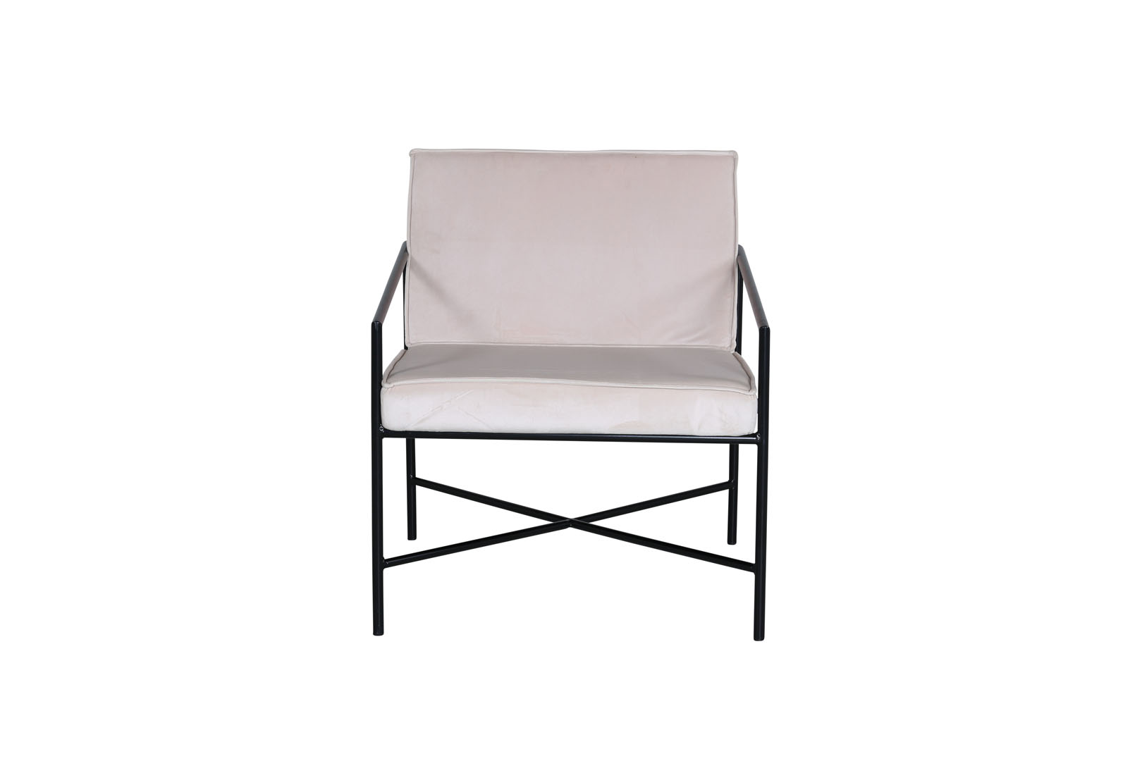 VENTURE DESIGN Rakel lænestol - beige fløjl og sort stål