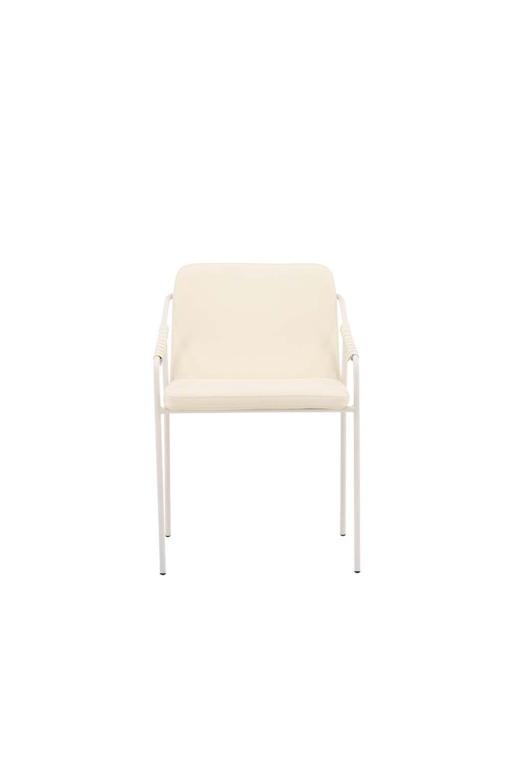 Tvist spisestuestol med armlæn PU kunstlæder beige billede