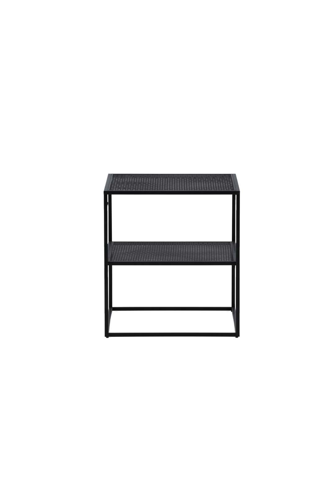 VENTURE DESIGN Netz sidebord, kvadratisk, m. 1 hylde - sort stål (55x55)