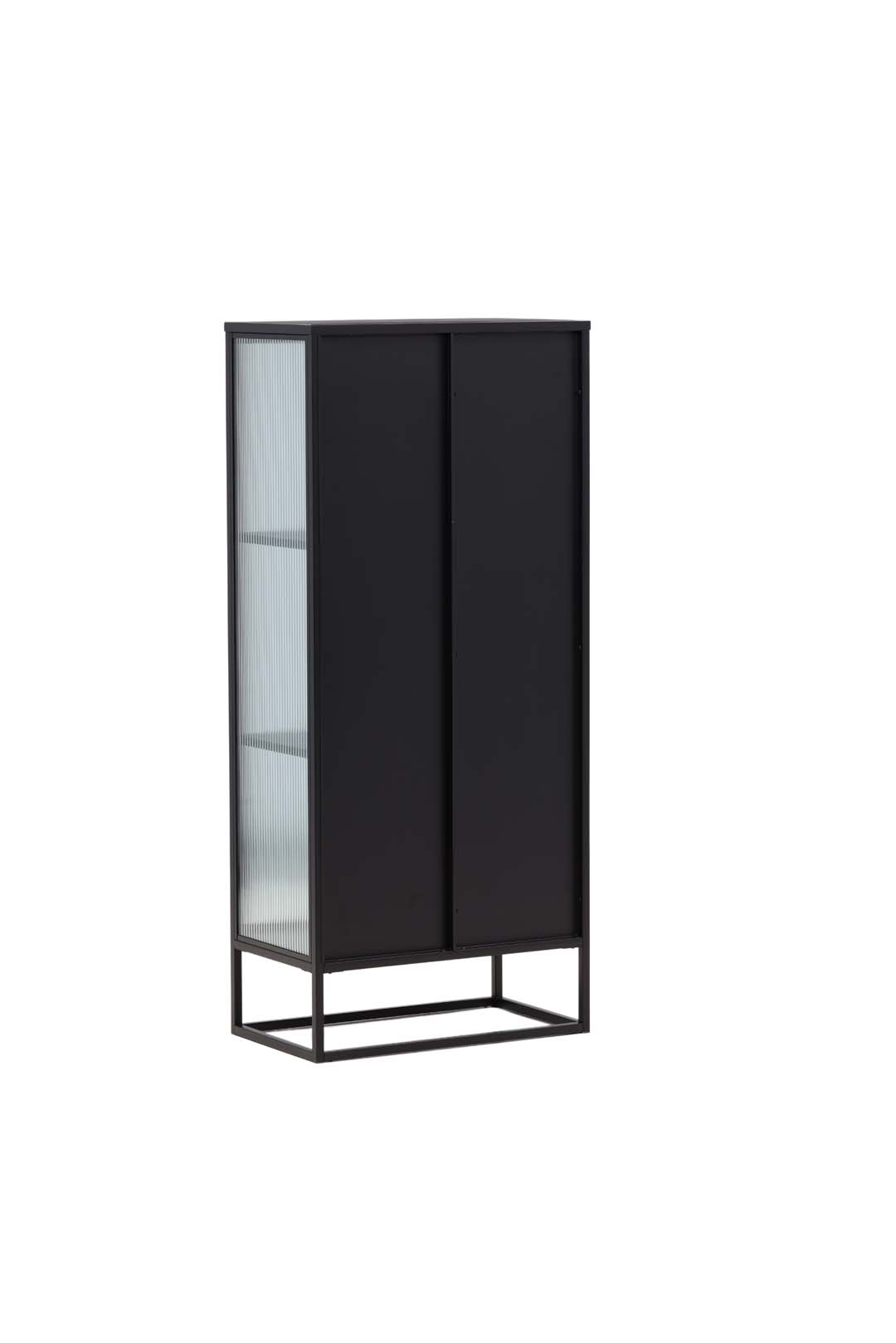 Venture Home - Garis vitrineskab, sort, 160x70x40 cm