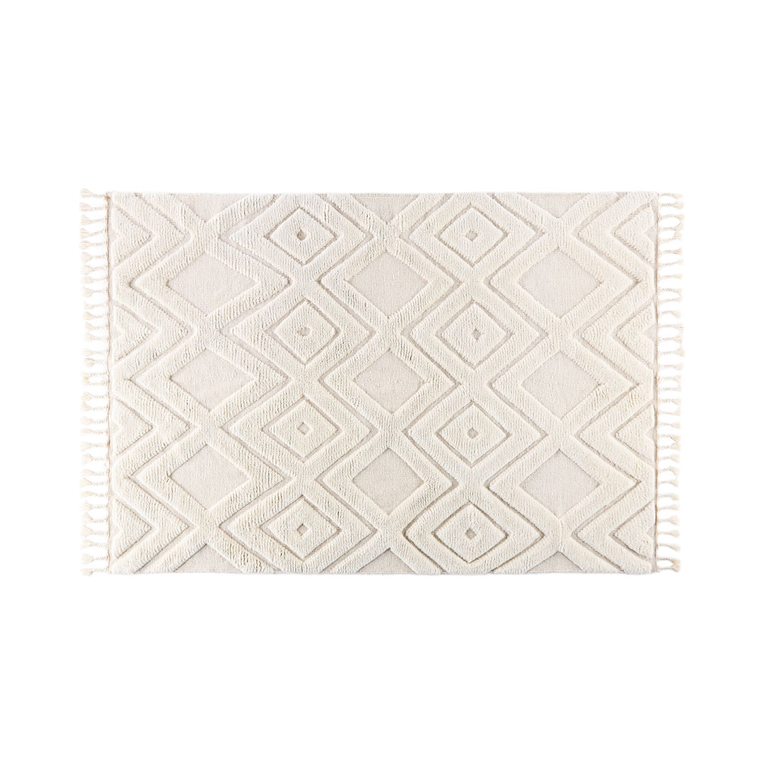 Dahlia tæppe 300x200cm hvid billede