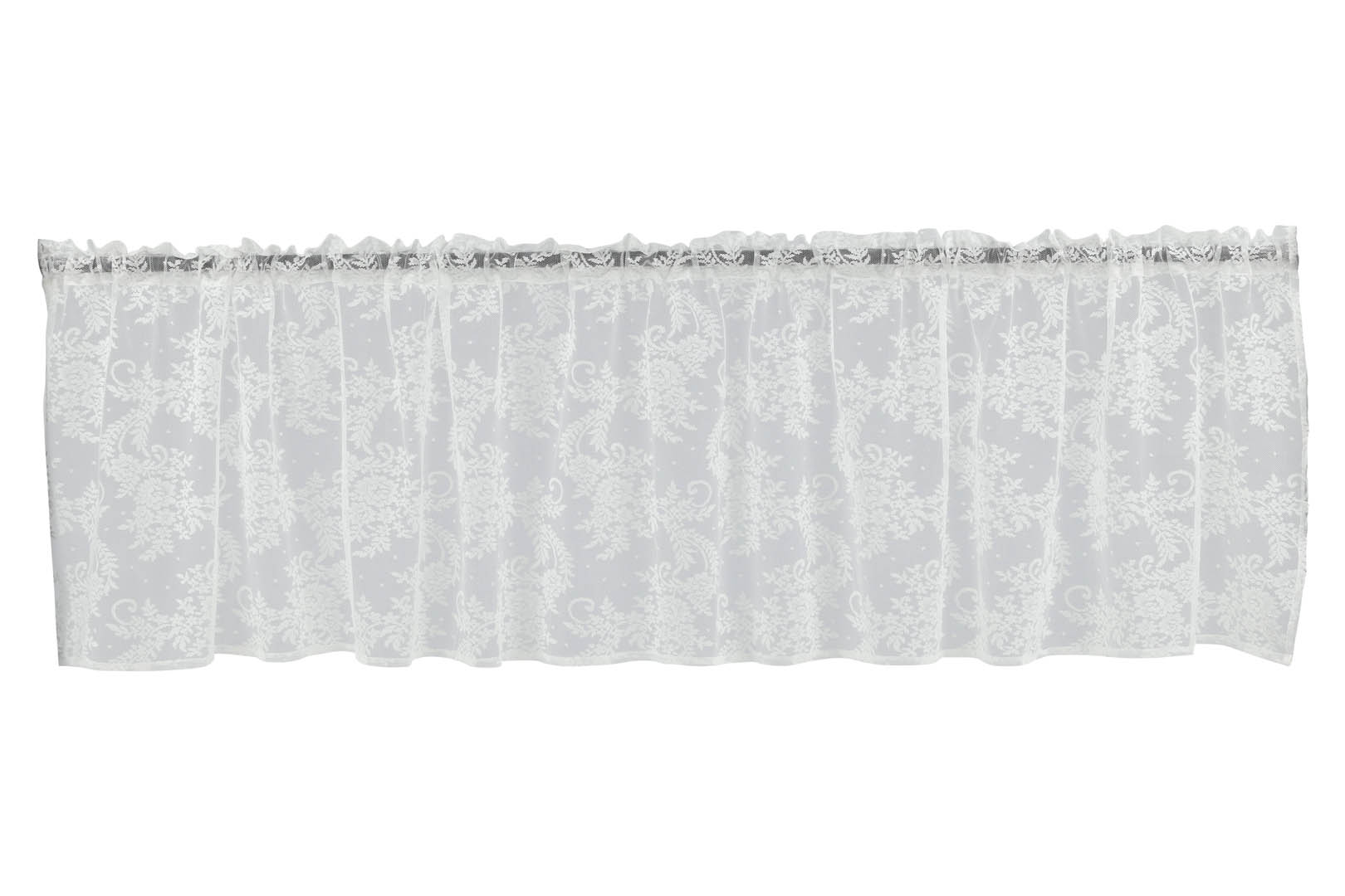 Daisy gardin 1 stk., cafégardin, kappegardin, køkken gardin 55x250cm hvid. billede