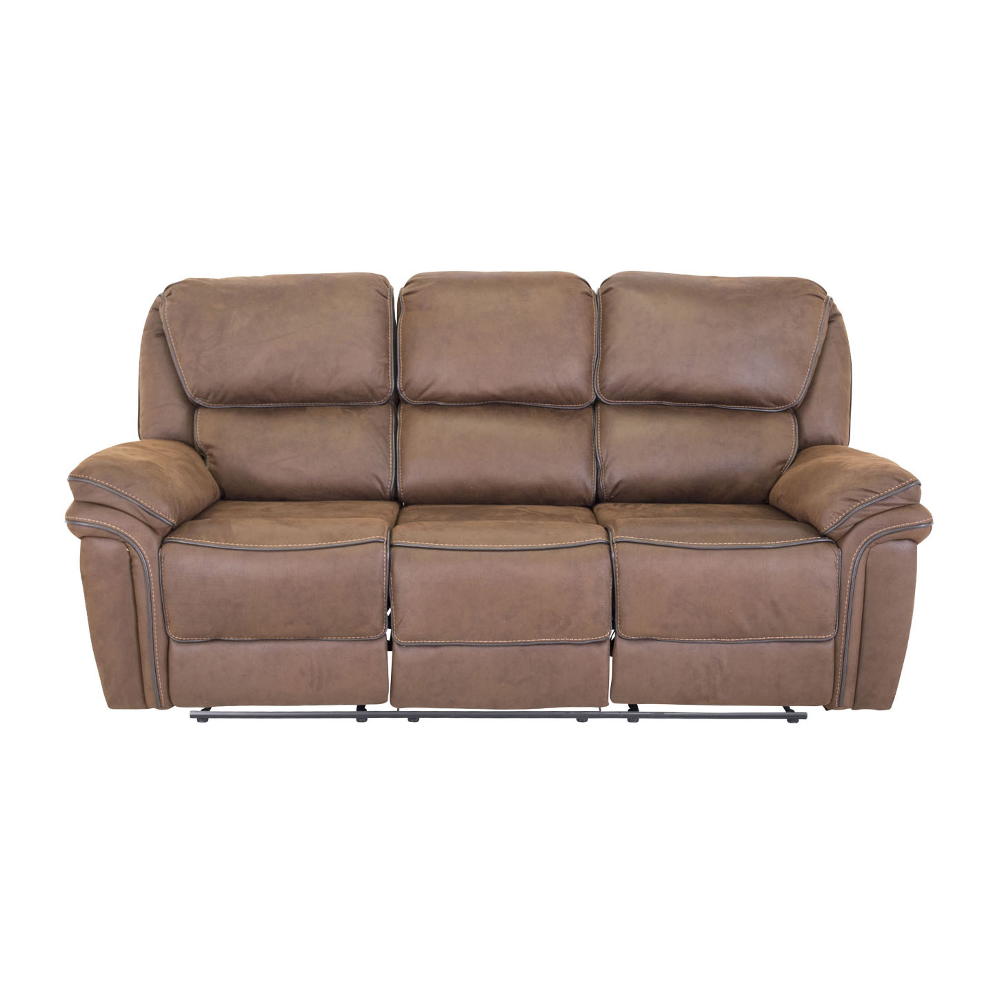 Christopher 3 pers Recliner Sofa  - Cognac Ruskindsblød mikrofiber