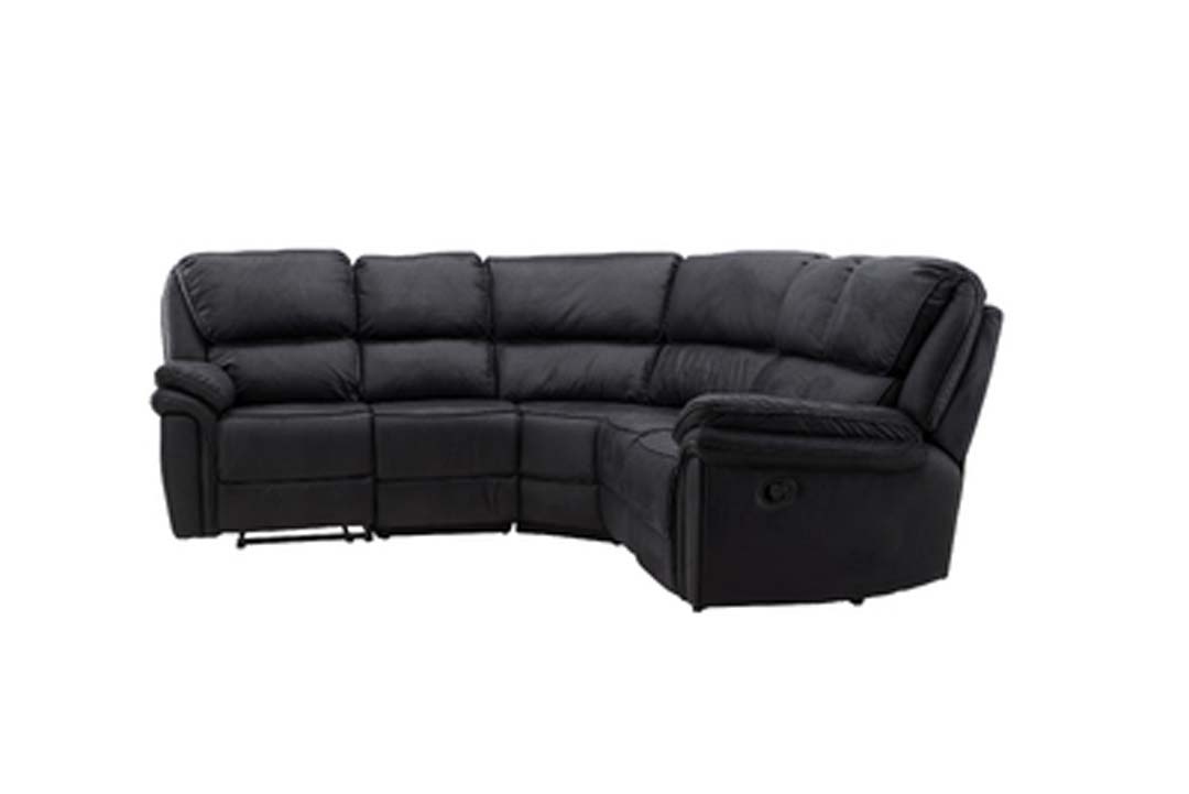 Christopher Recliner Sofa  - Sort Ruskindsblød mikrofiber