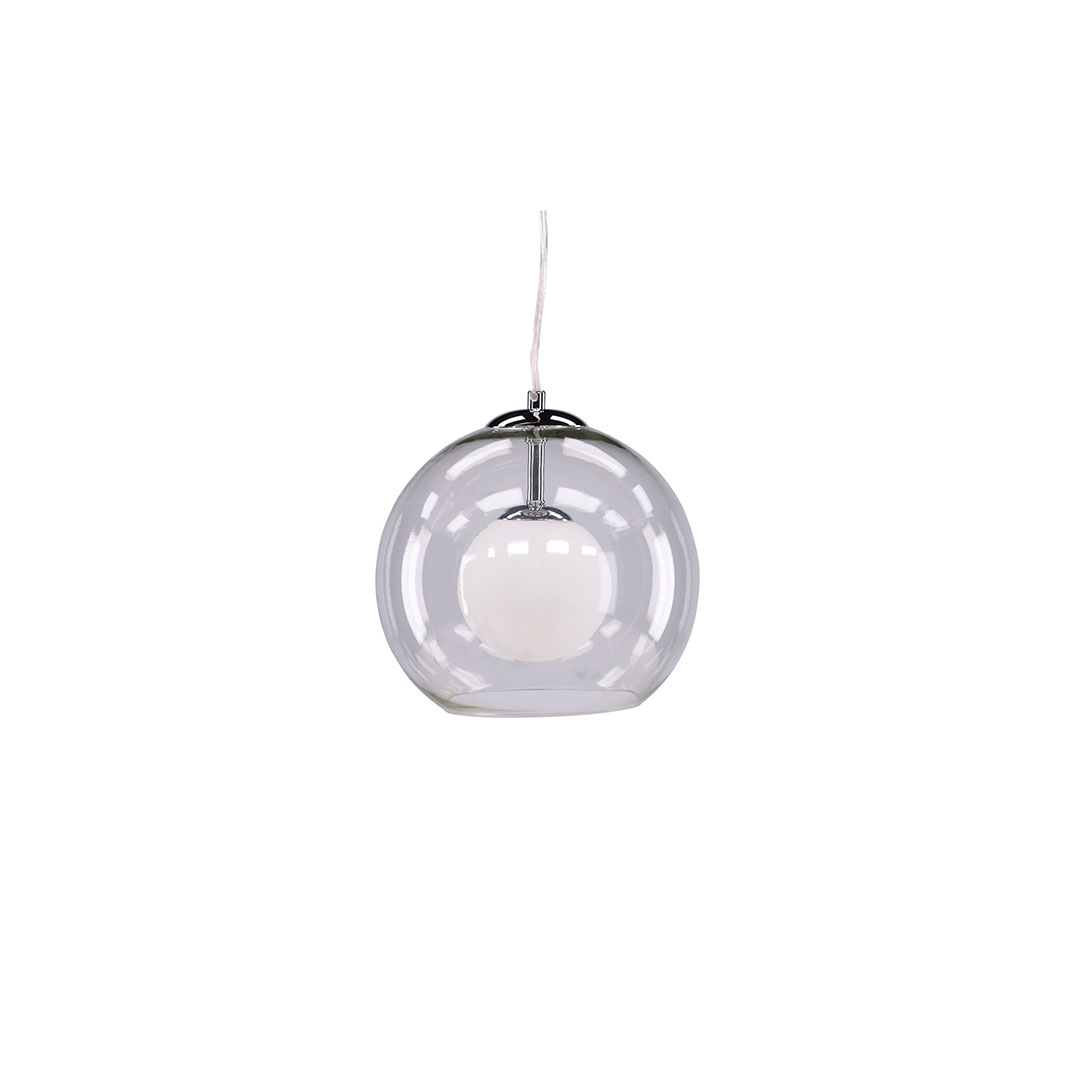 Roche Loftlampe  - Krom og Transparent og Hvid