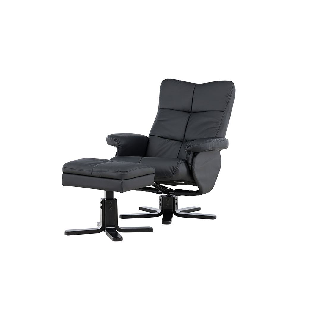 Sven lænestol recliner PU kunstlæder sort