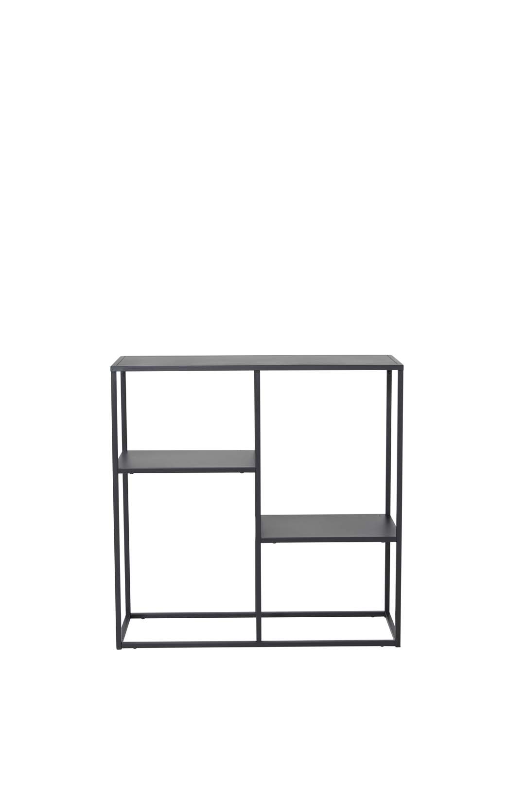 VENTURE DESIGN Staal konsolbord, m. 2 hylder - sort stål (80x26)