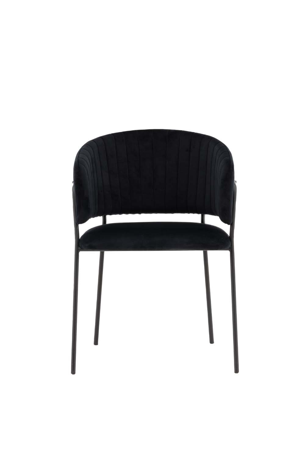 Selma spisestuestol med armlæn velour sort billede