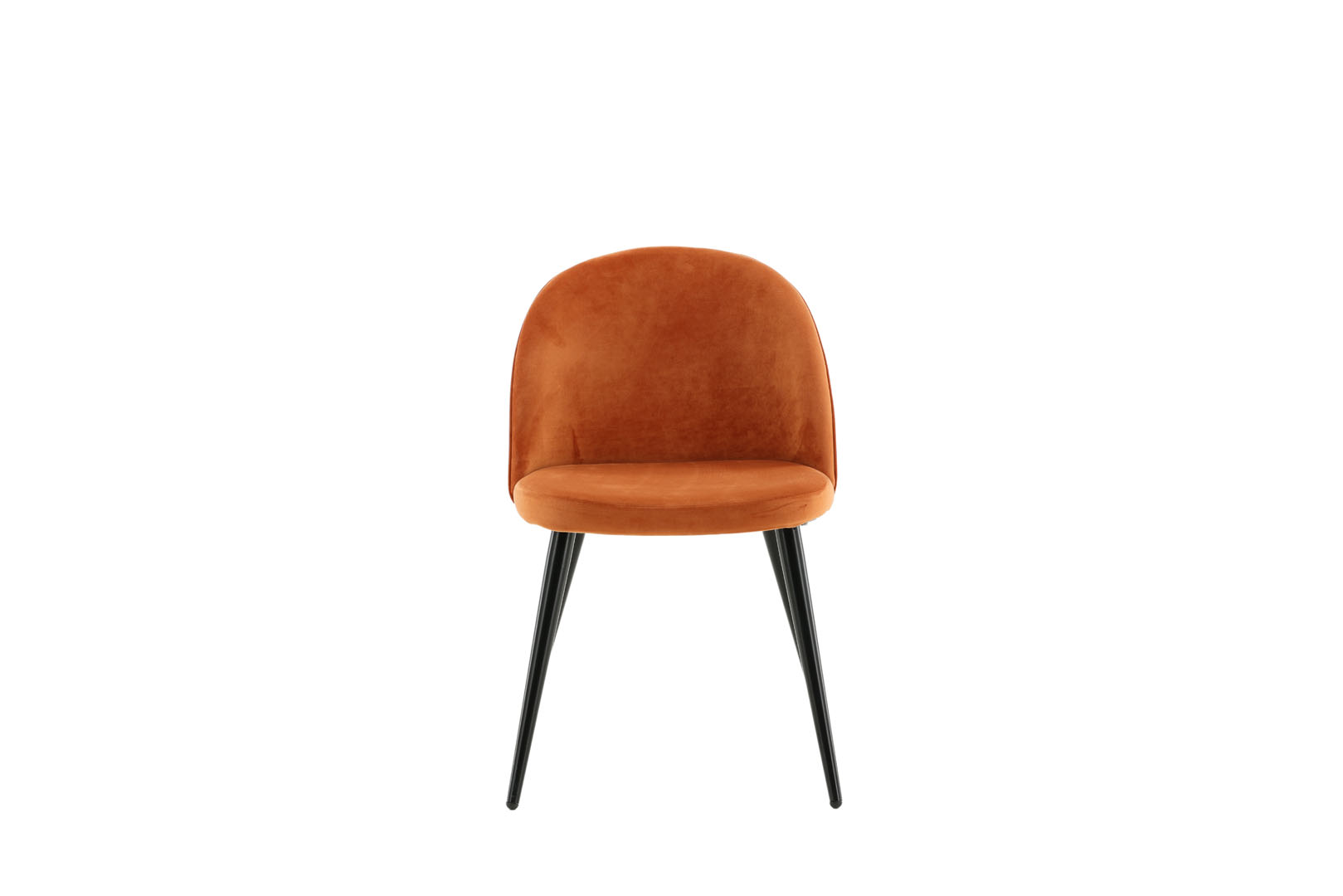 Velvet spisestuestol velour orange, sort billede