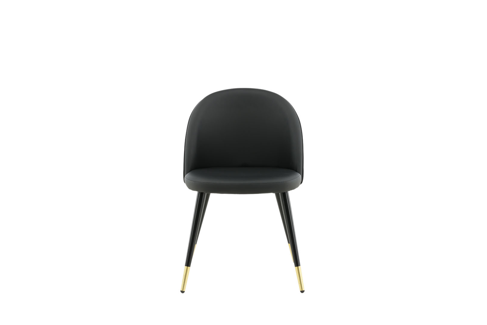 Velvet Spisebordsstol  - Sort PU læder og Messing