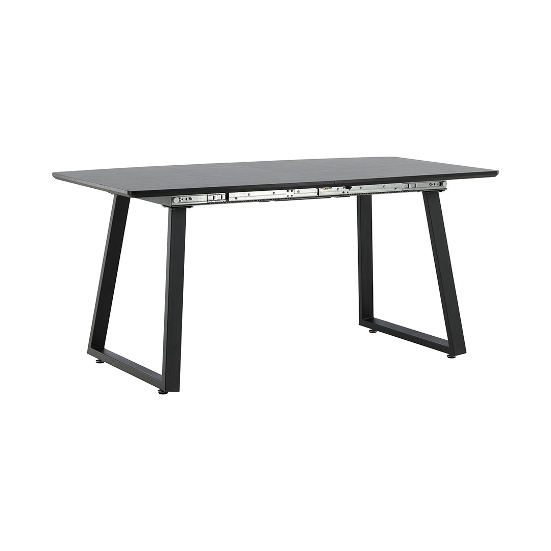 VENTURE DESIGN Inca spisebord, m. butterflybordplade - sort MDF og sort metal (160x85)