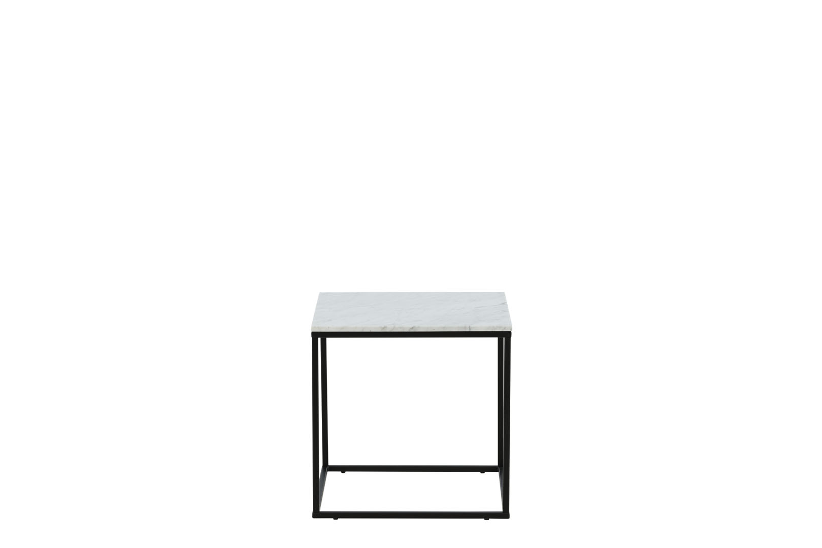 Estelle hjørnebord 50x50 cm marmor dekor hvid
