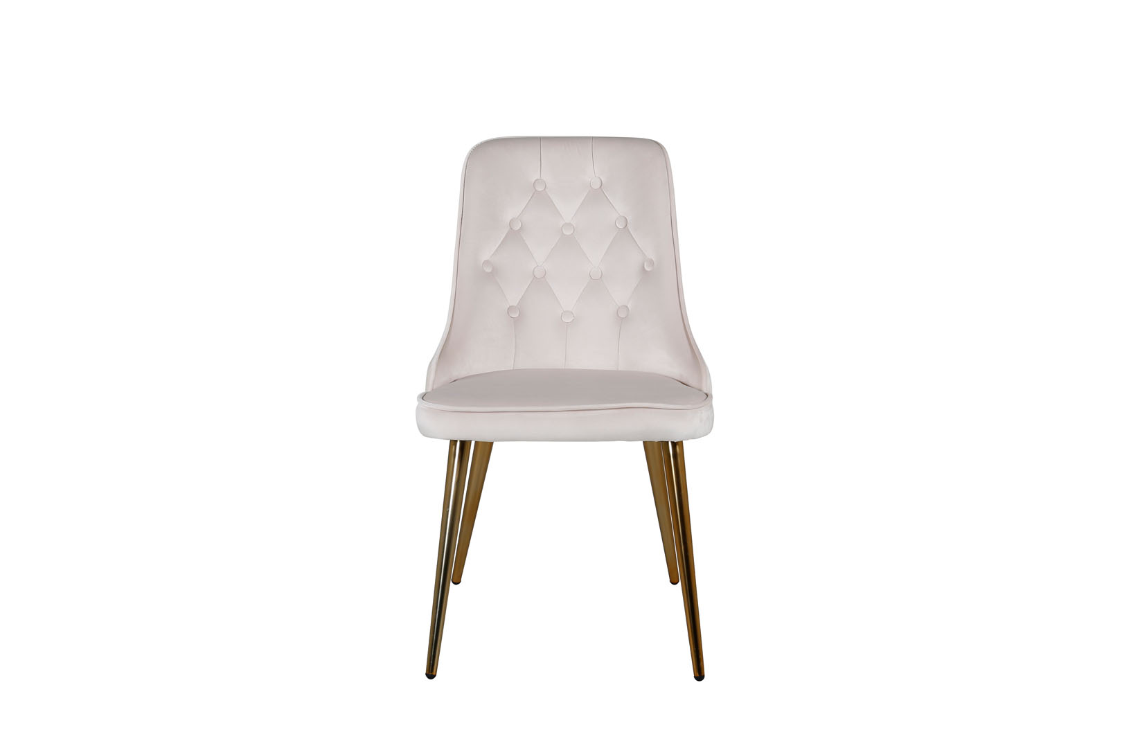 VelvetDeluxe spisestuestol velour beige, messing dekor billede