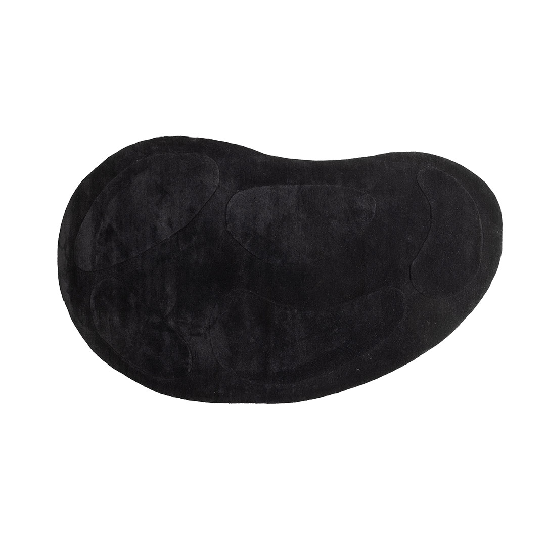 VENTURE DESIGN Enard gulvtæppe, oval - sort uld m. stofbagside (290x175)