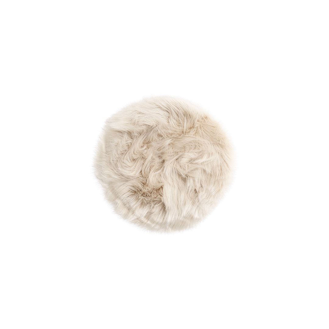 Katy skind sædehynde, imiteret Ø34cm beige billede