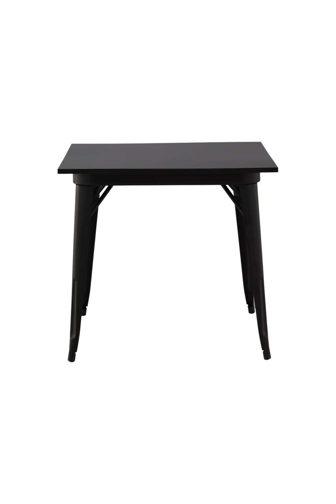 VENTURE DESIGN Tempe spisebord, kvadratisk - sort MDF og sort stål (80x80)