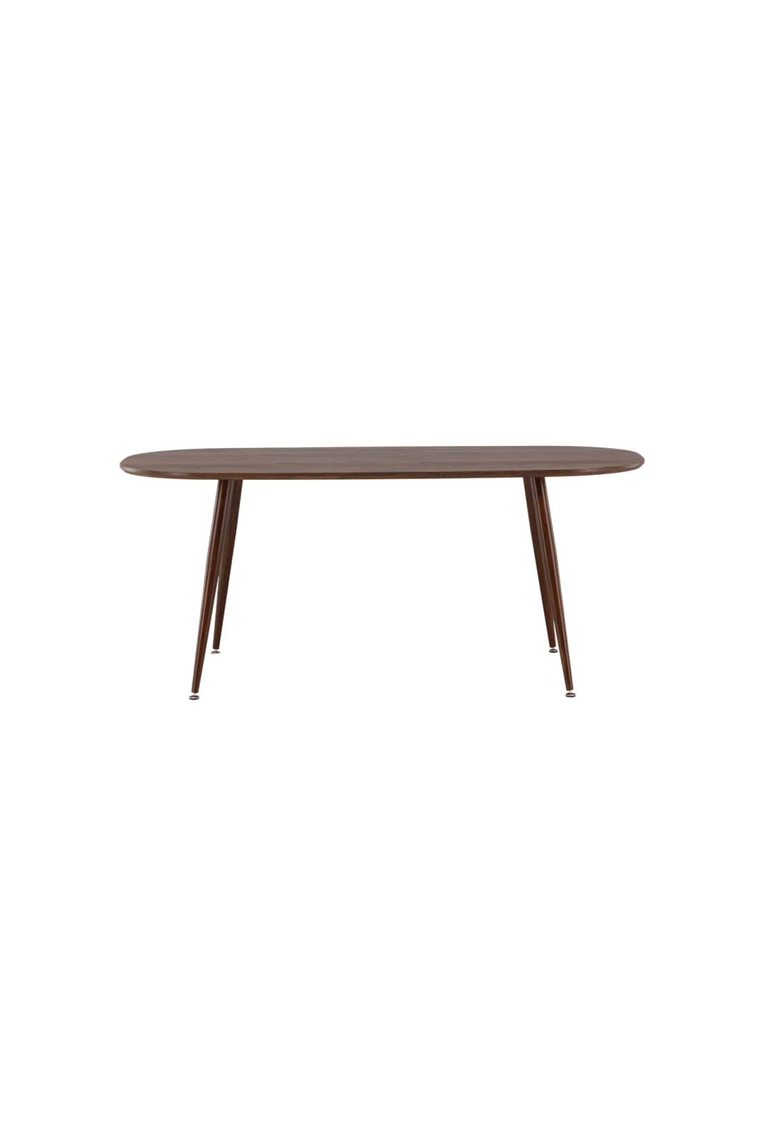 VENTURE DESIGN Sanford spisebord, oval - mørkebrun MDF og stål (180x90)