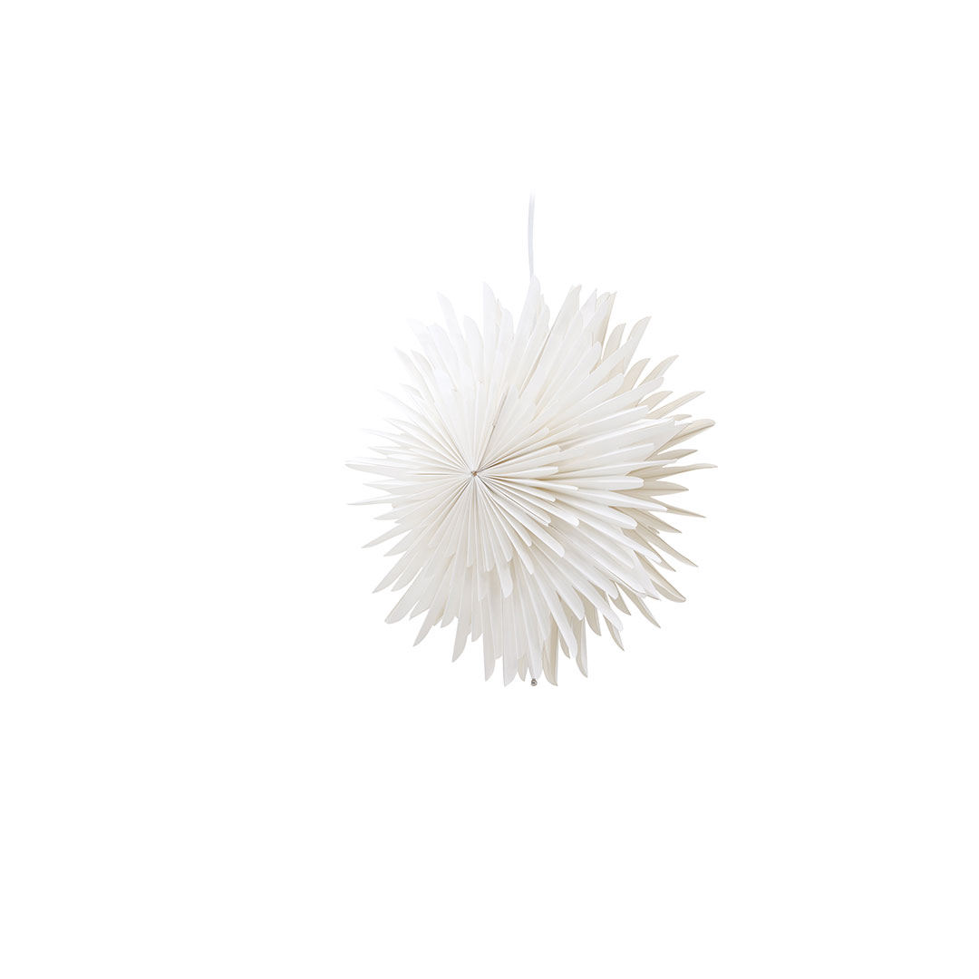 Sälen julestjerne med lys papir Ø35cm pendel hvid billede