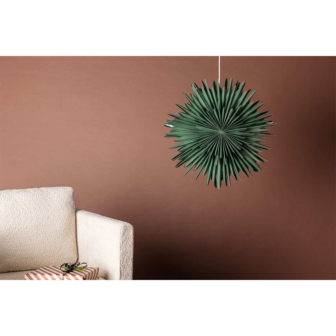 Sälen julestjerne med lys papir Ø60cm pendel grøn billede