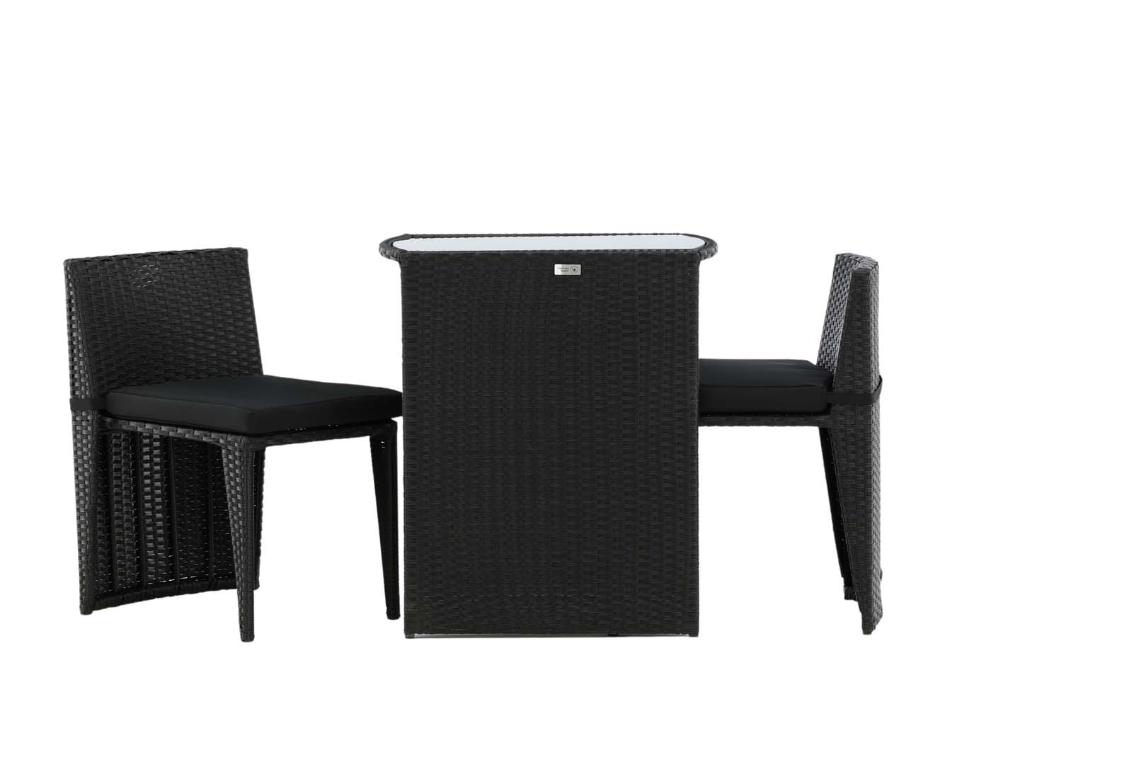 Savanna loungemøbel sæt 3 dele sort