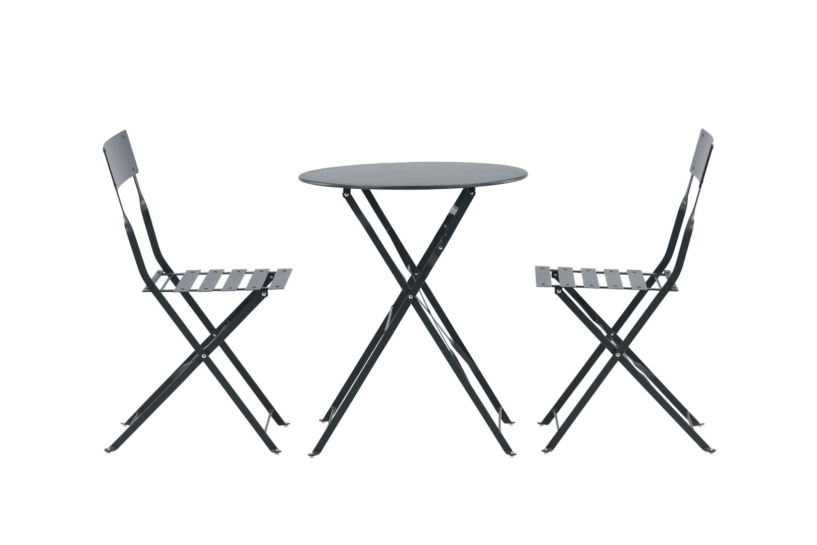 Marseille havesæt bord, 2 stolemørkegrå