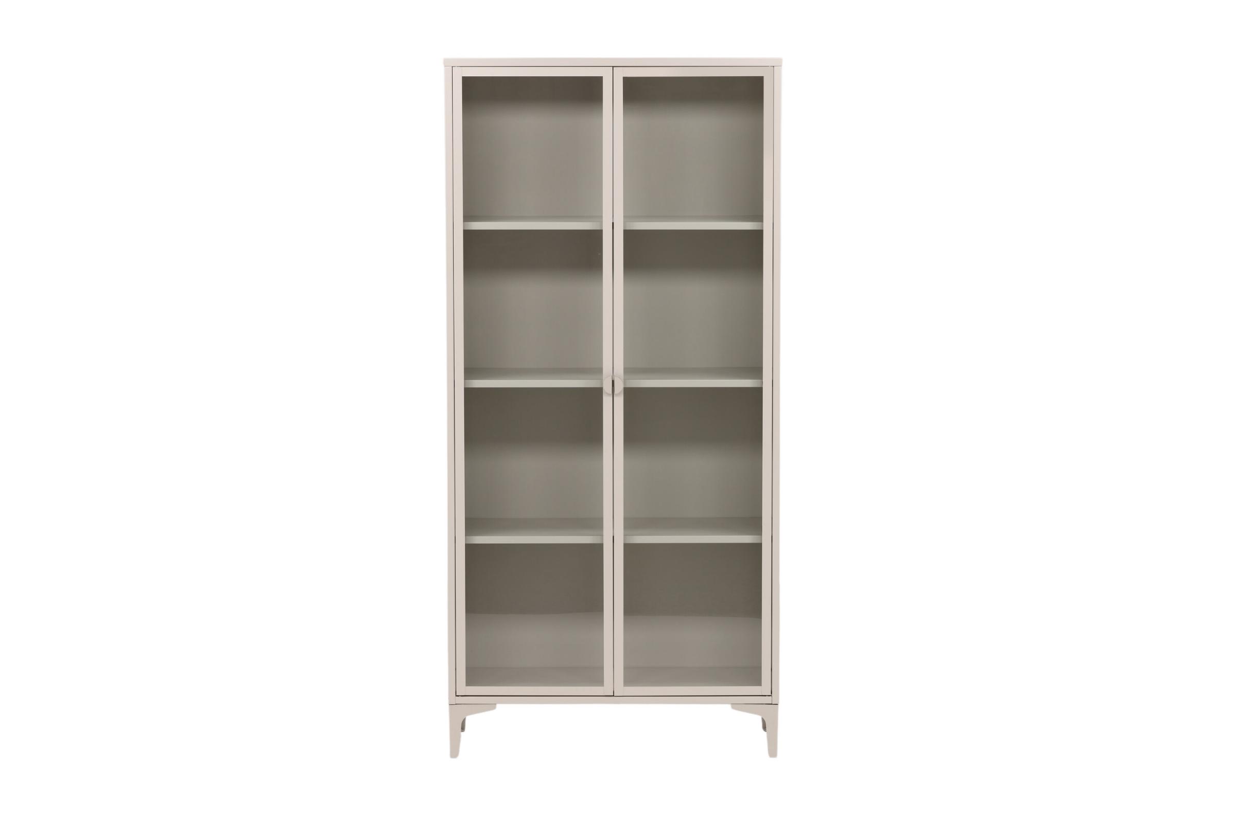 Piring vitrineskab 2 glaslåger beige