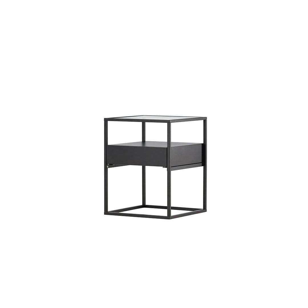 Fortaleza hjørnebord 1 skuffe, 1 hylde sort