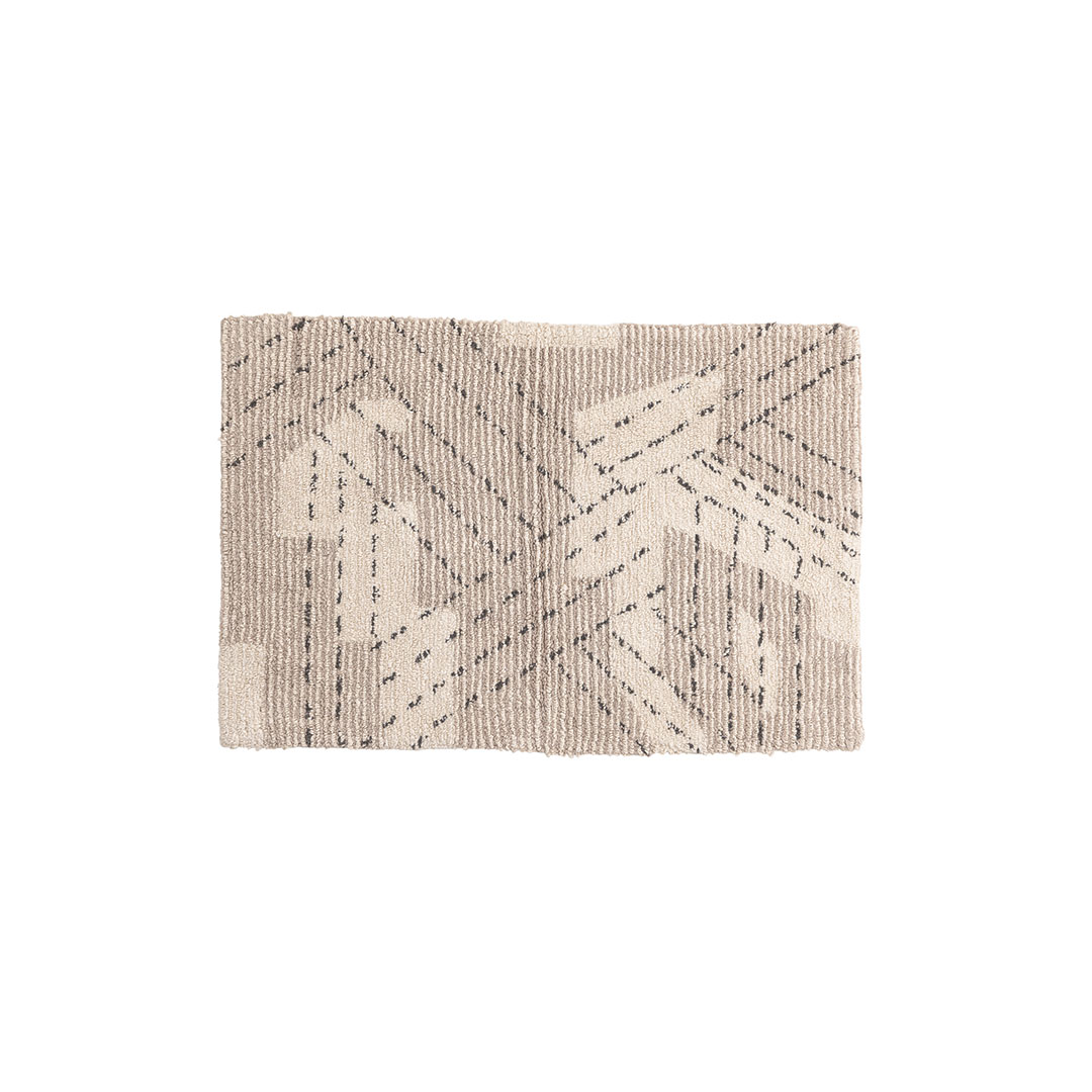 VENTURE DESIGN Lorentz bademåtte, rektangulær - elfenben/taupe bomuld (60x90)