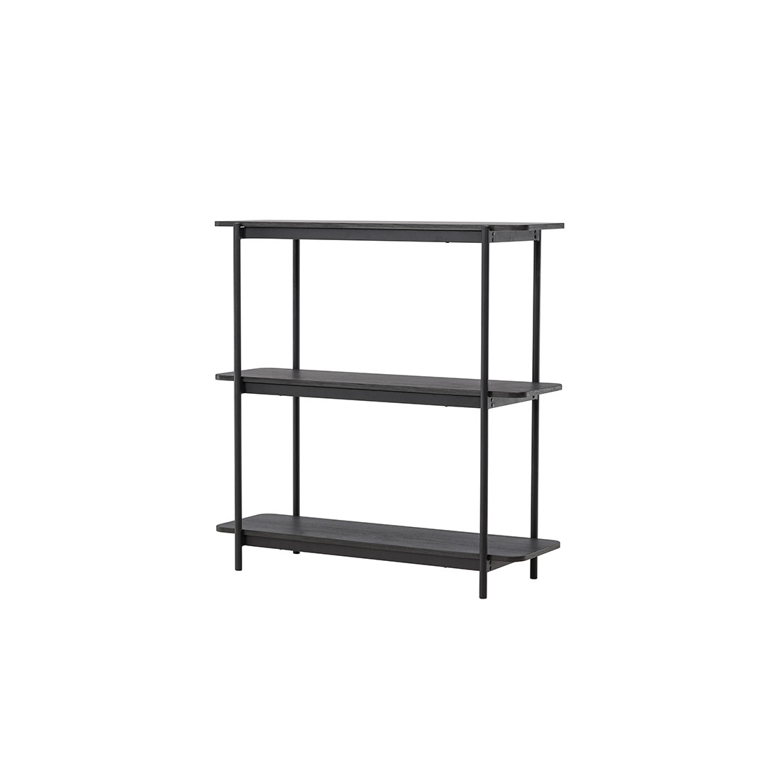 VIND COLLECTION Heim konsolbord, m. 2 hylder - sort MDF og stål (120x40)