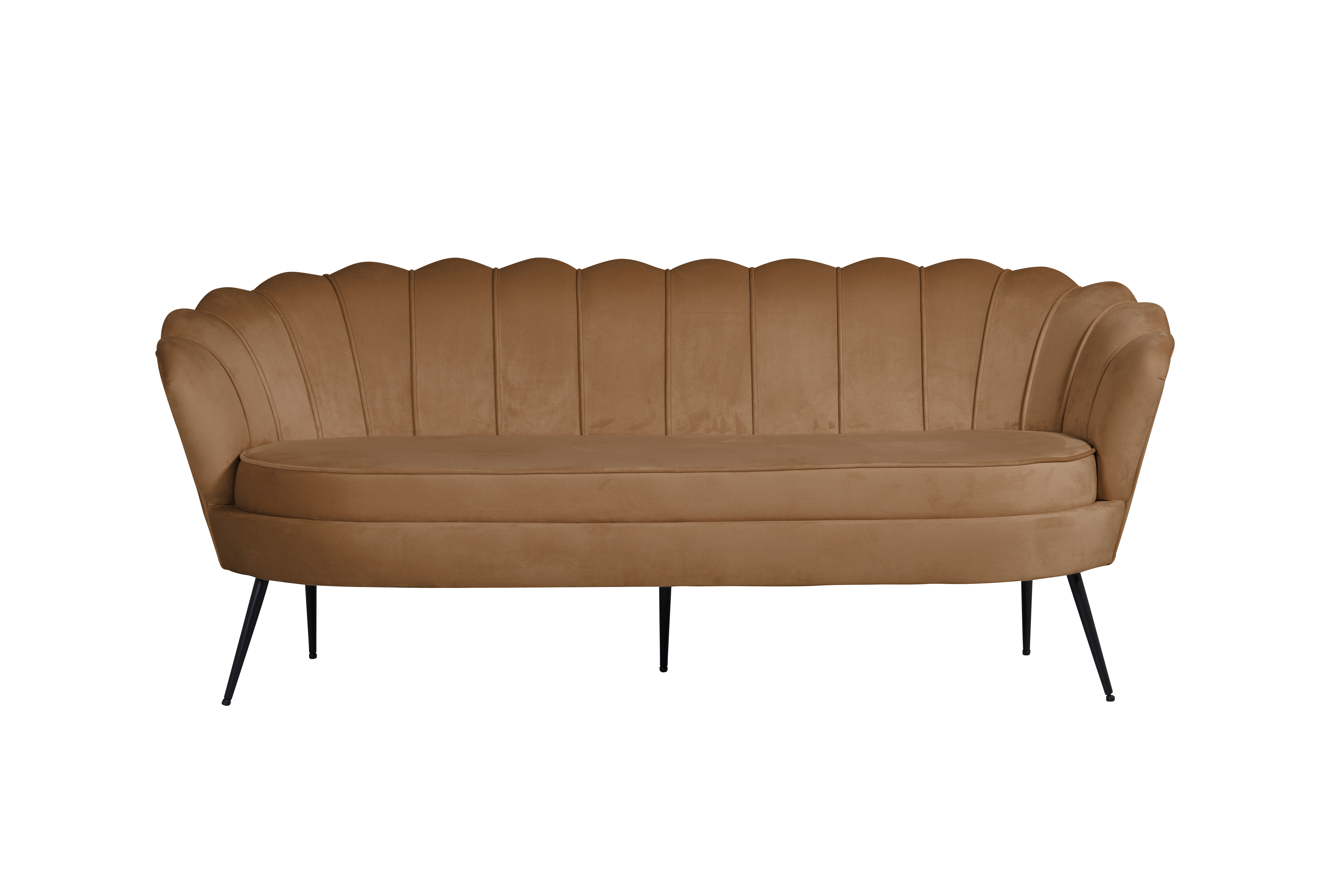 Nice sofa 3 personers velour cognac farvet