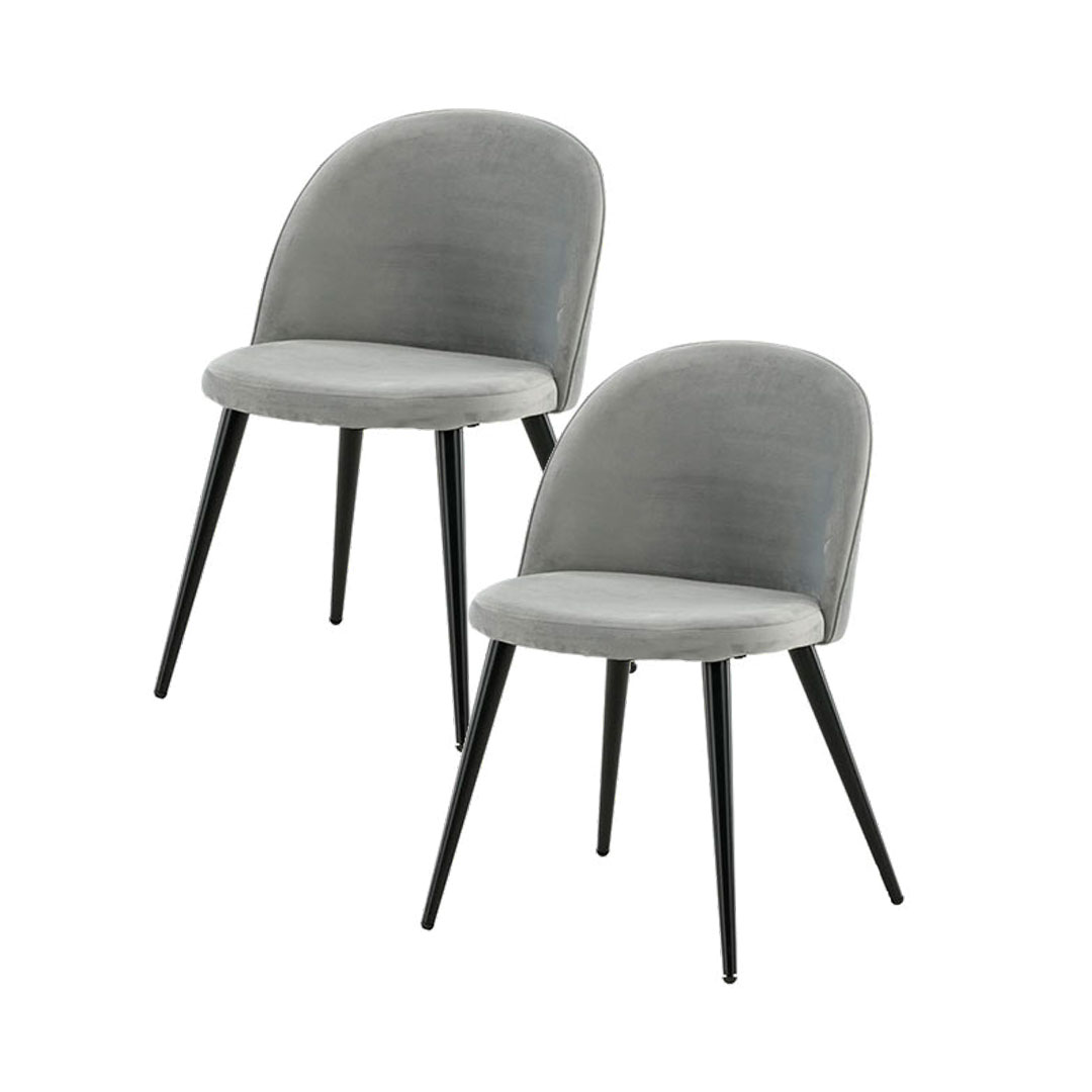 Skagen spisestuestol velour grå,sort