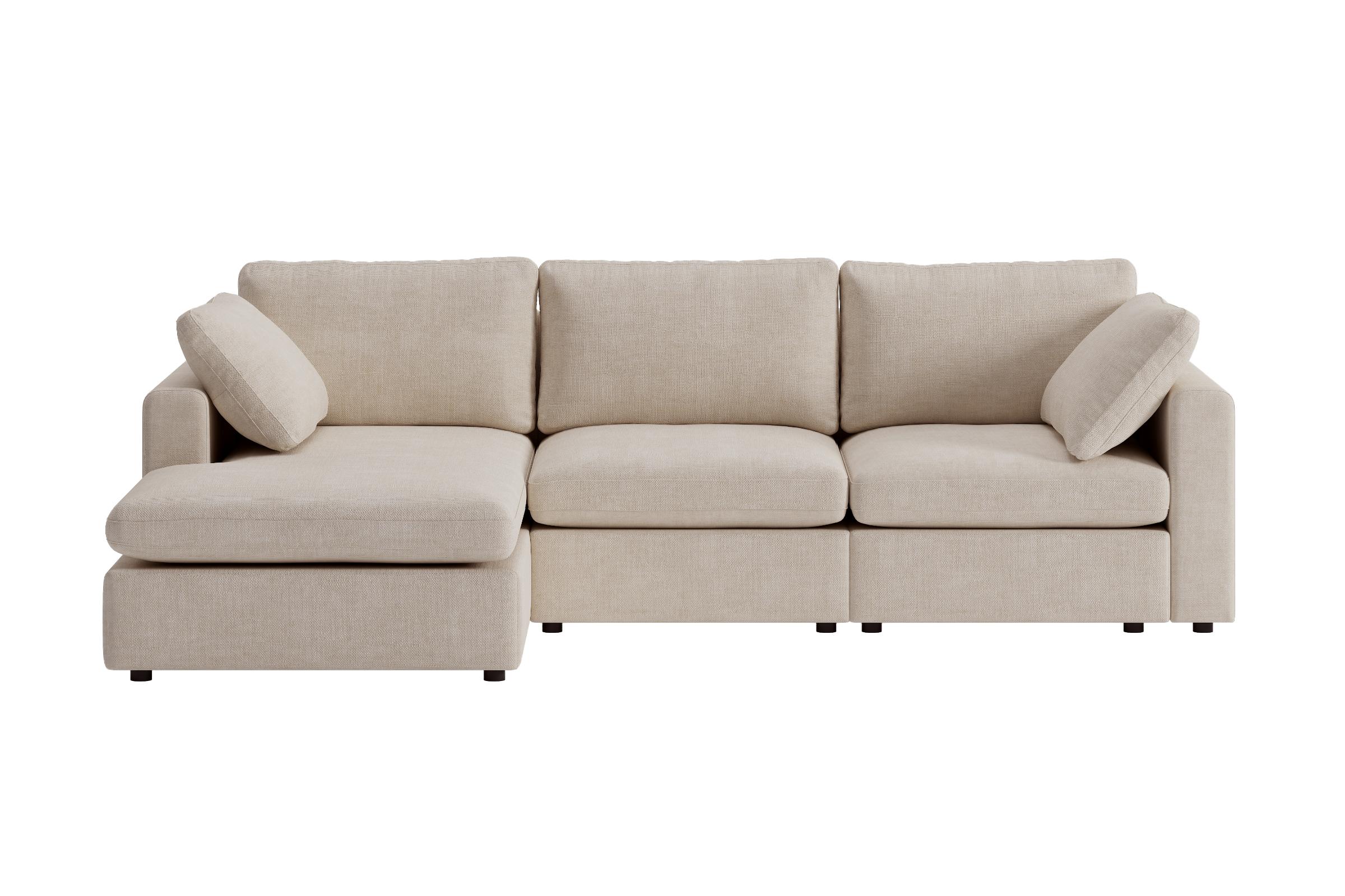Lux Chaiselong sofa højre eller venstrevendt inkl. 2 puder beige
