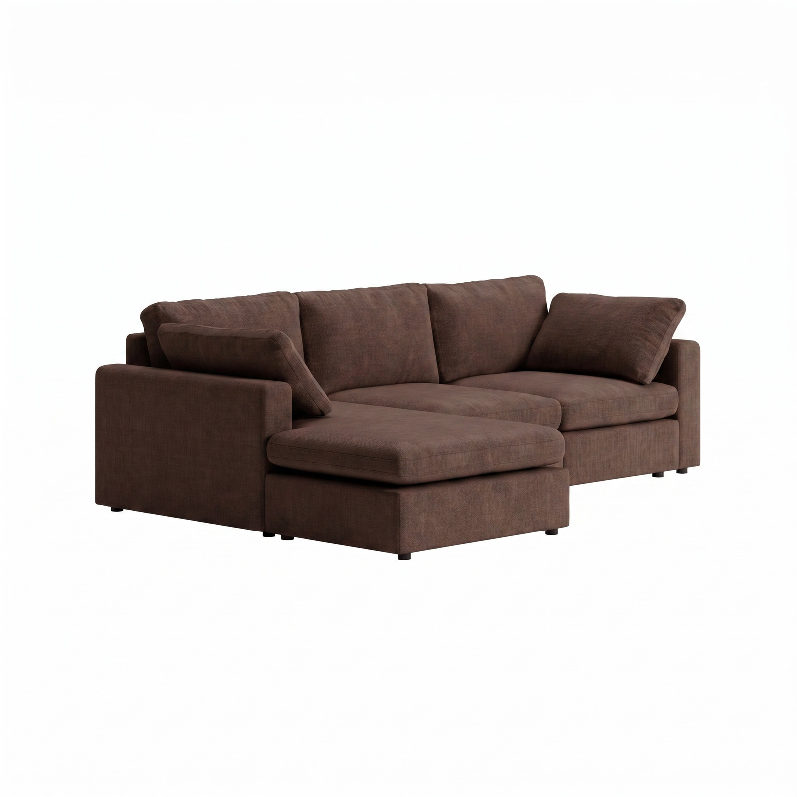 Lux Chaiselong sofa højre eller venstrevendt inkl. 2 puder brun