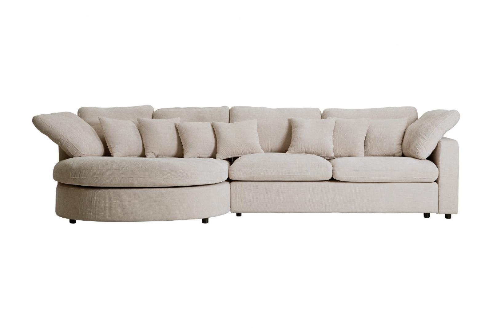 Mandal Chaiselong sofa venstrevendt inkl. 7 puder boucle beige