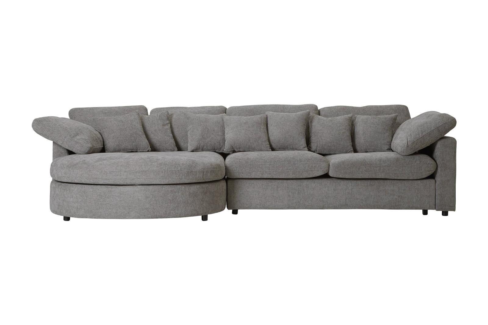 Mandal Chaiselong sofa venstrevendt inkl. 7 puder boucle grå