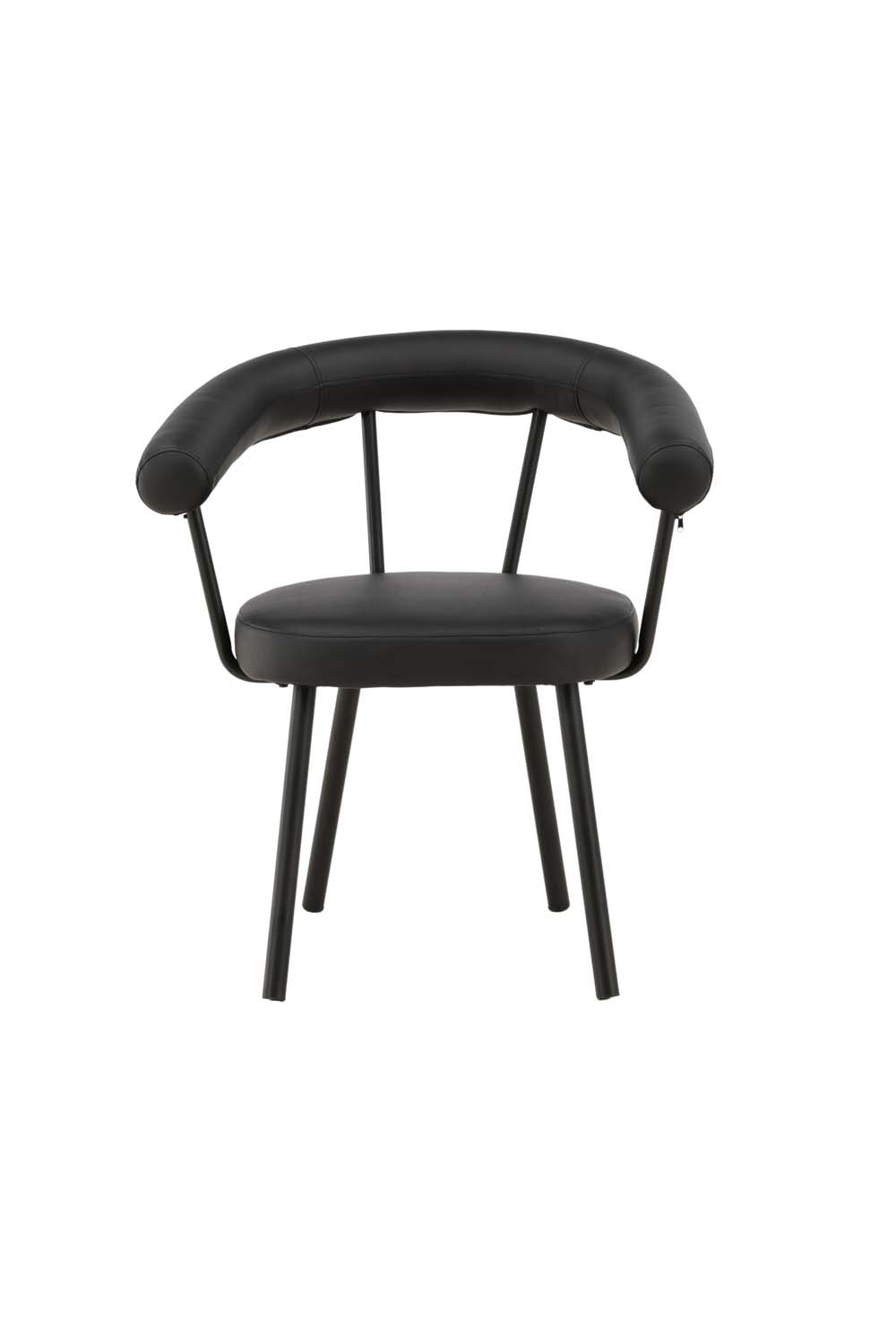 Västerås spisestuestol med armlæn PU kunstlæder sort billede
