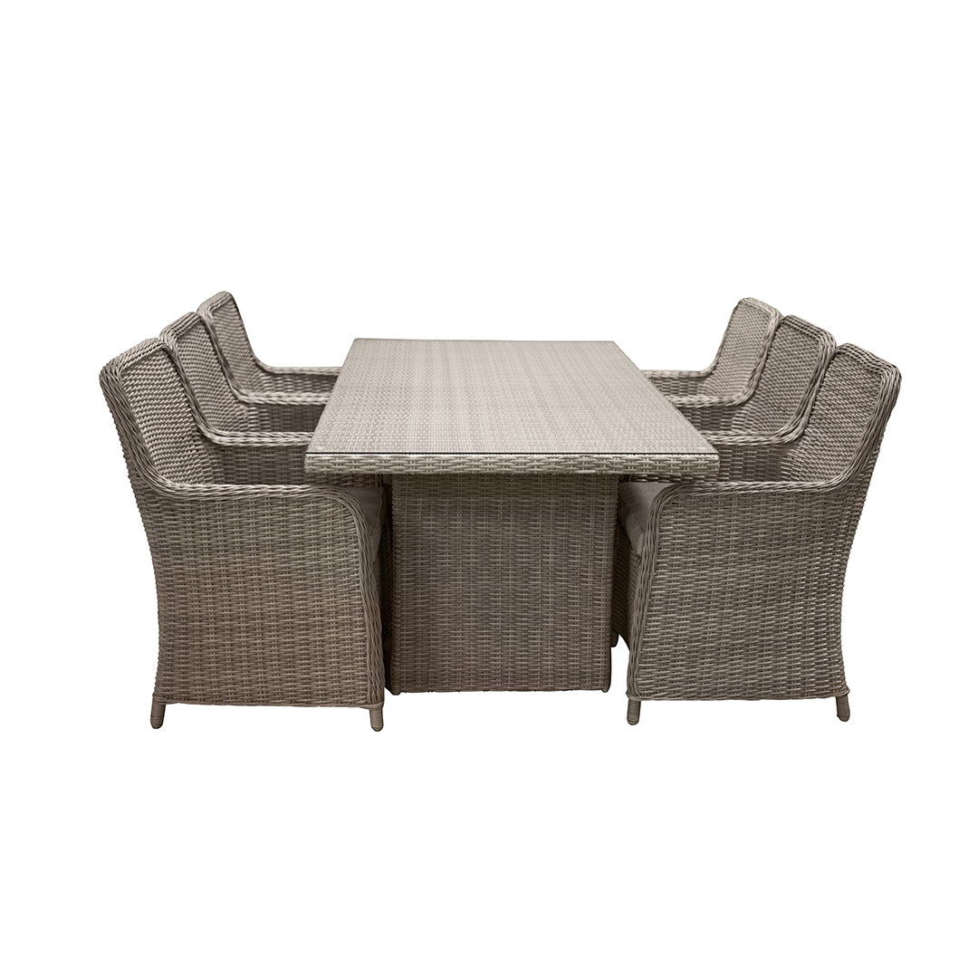 Wembley havesæt 1 spisebord, 6 stole natur billede