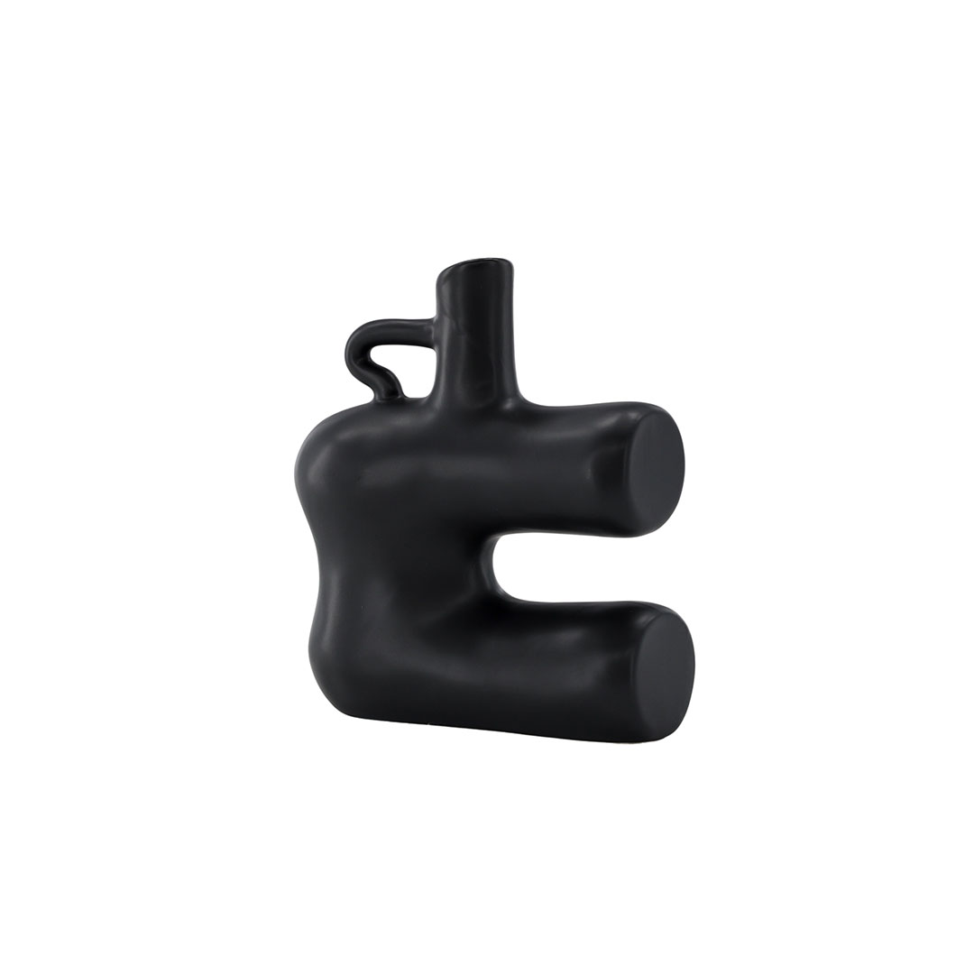 VENTURE DESIGN Dity vase - mat sort stentøj (18x7x19H)
