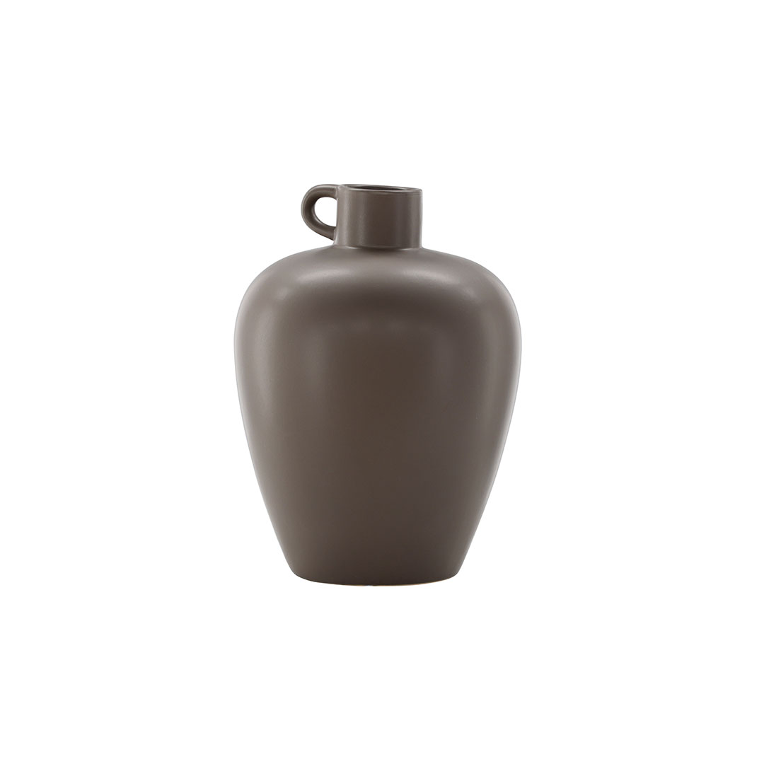 VENTURE DESIGN Cent vase, m. 1 hank - brun stentøj (24x24x33)