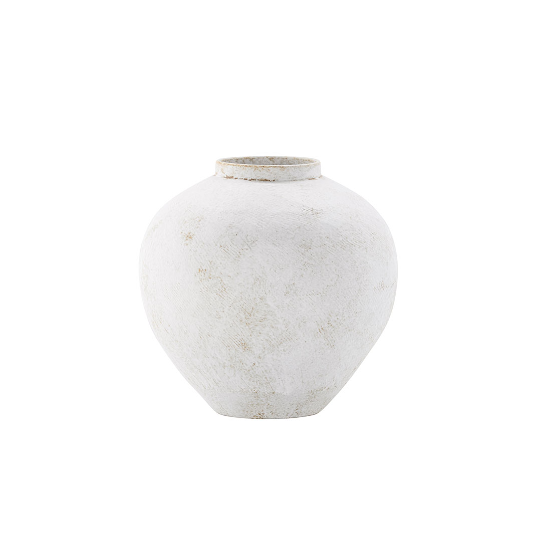 VENTURE DESIGN Globe vase, rund - beige/brun keramik (13x28x29H)