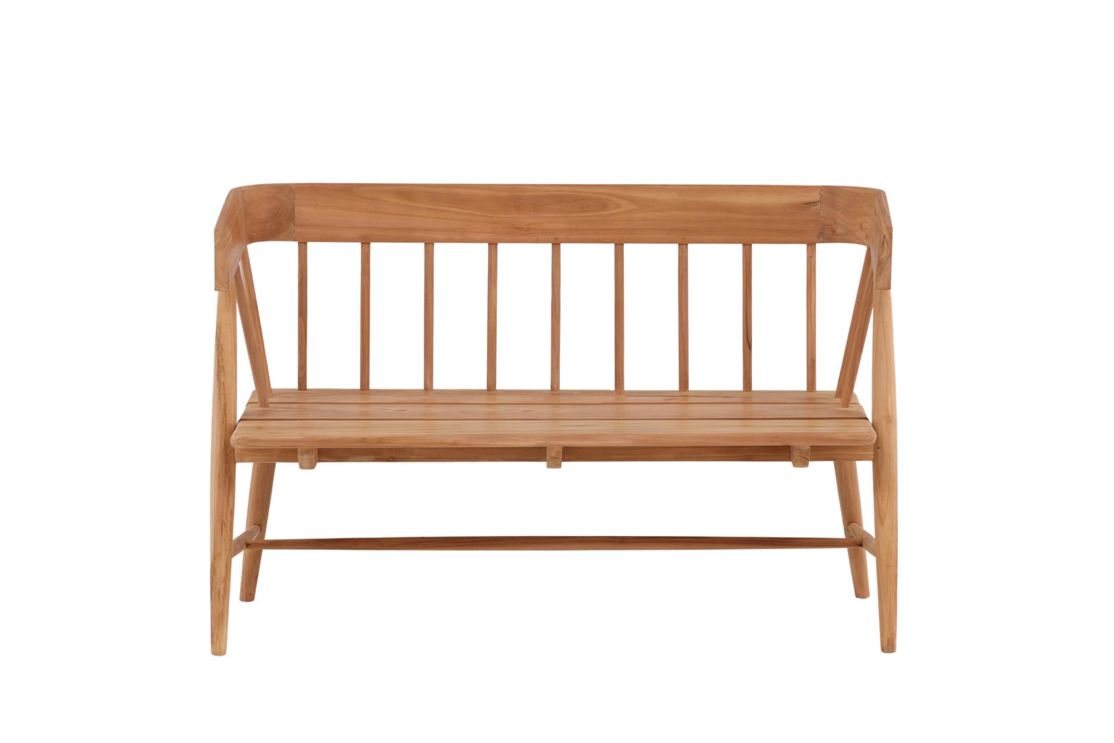 VENTURE DESIGN Split havebænk, m. ryglæn og armlæn - natur teaktræ (132x58)
