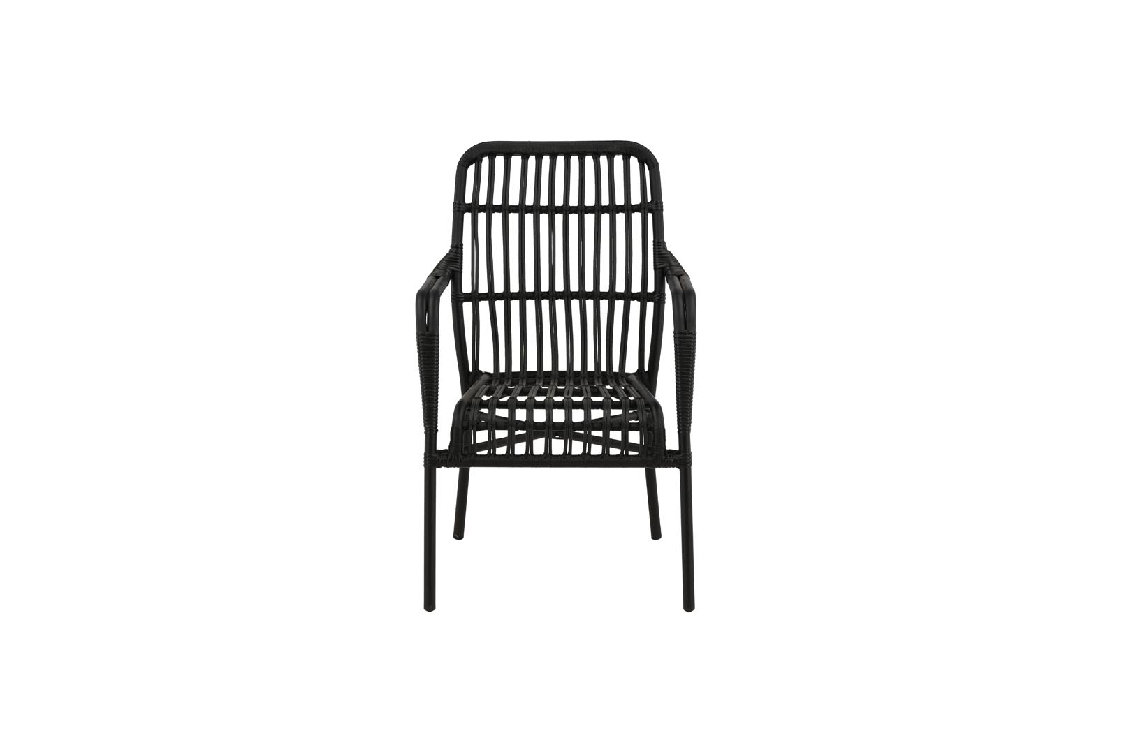 VENTURE DESIGN Rizal udendørs loungestol, m. armlæn - sort rattan og aluminium