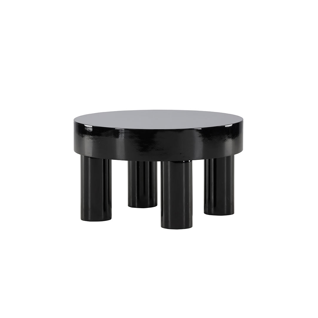 VENTURE DESIGN Varberg sofabord, rund - blank sort MDF (Ø60)