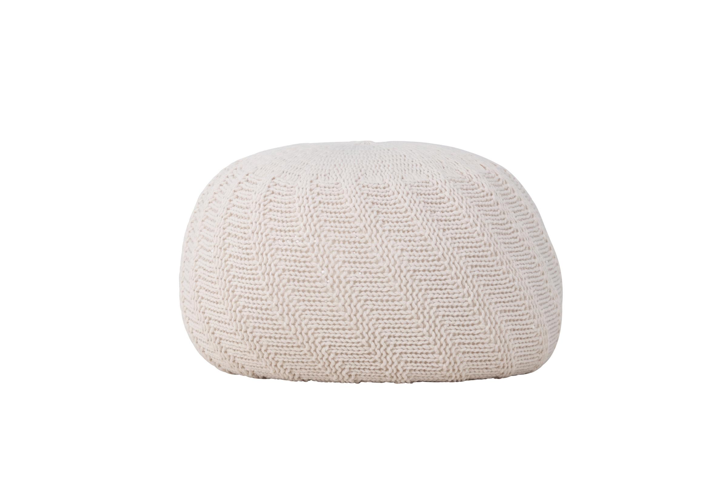 Ted puf Ø45cm offwhite