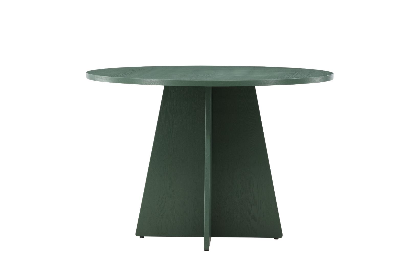 VENTURE DESIGN Bootcut spisebord, rund - olivengrøn finér MDF (Ø100)