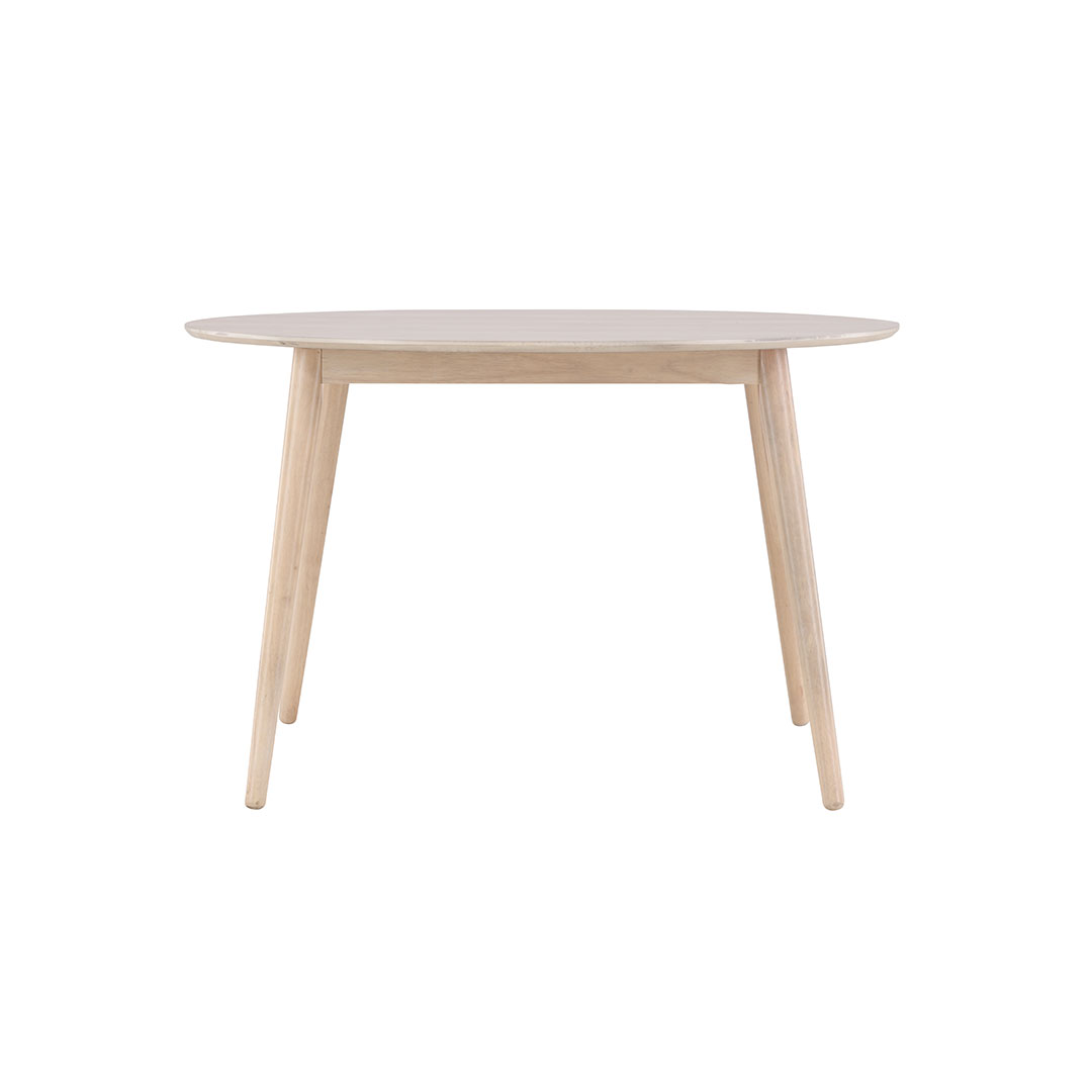 VENTURE DESIGN Flora spisebord, rund - hvidvasket finér og gummitræ (Ø120)