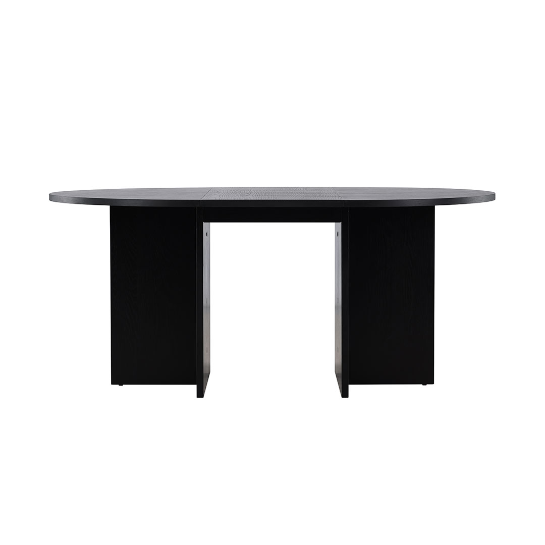 VENTURE DESIGN Strada spisebord, m. 1 tillægsplade - sort egefinér (120/170x120x74)