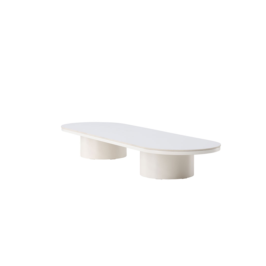 VENTURE DESIGN Narvik sofabord, oval - beige sintret sten (190x60)