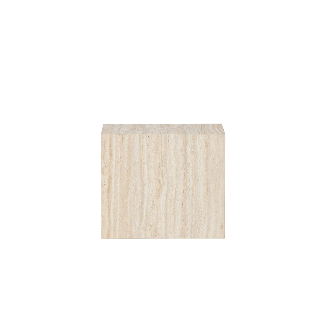 VENTURE DESIGN York sidebord, rektangulær - beige MDF med travertin look (35x25)