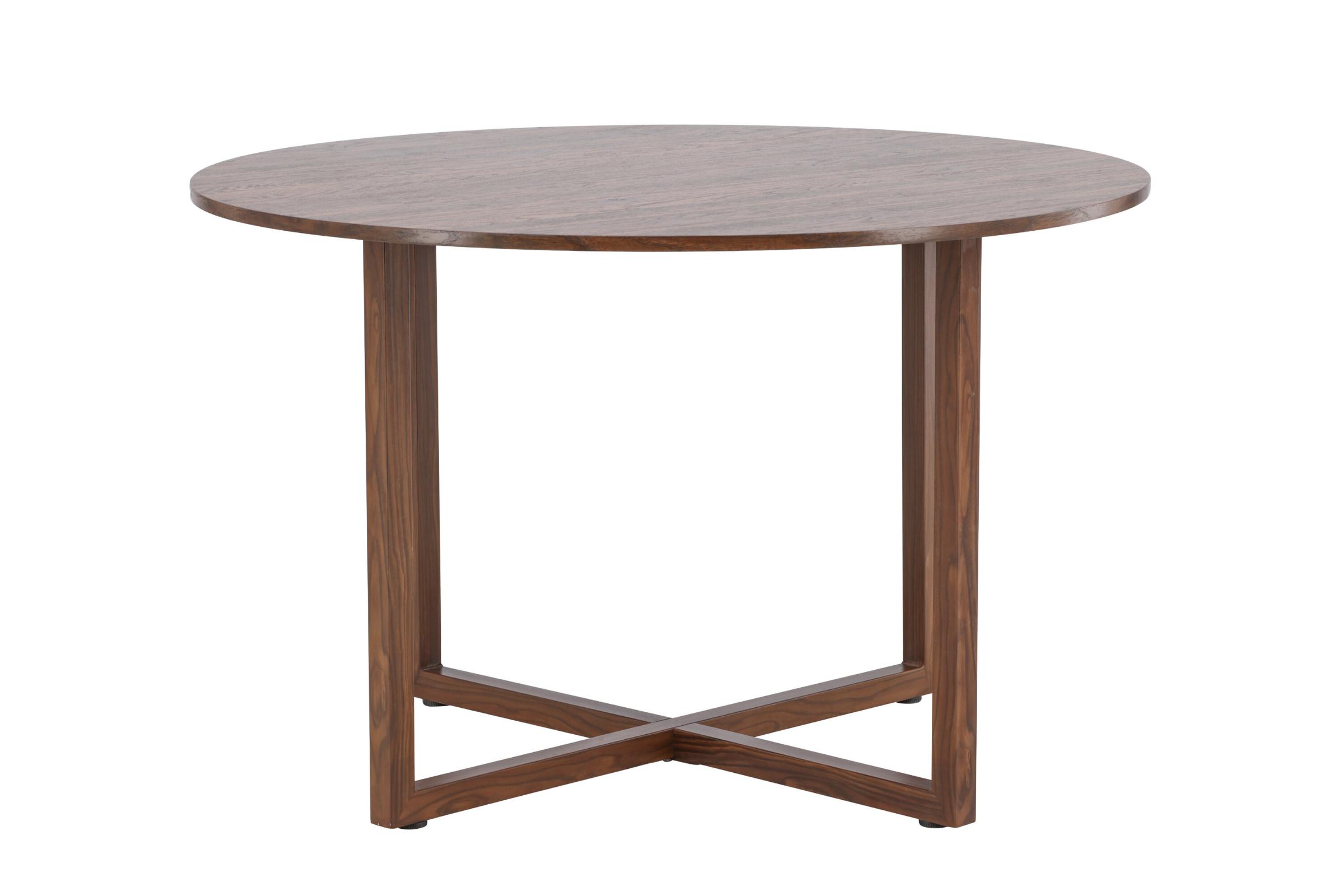 VENTURE DESIGN Durango spisebord, rund - MDF og stål med valnød 3D-papir (120x75)